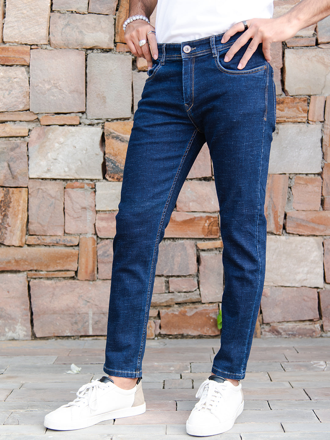 Blue Ankle Fit Denim Jeans