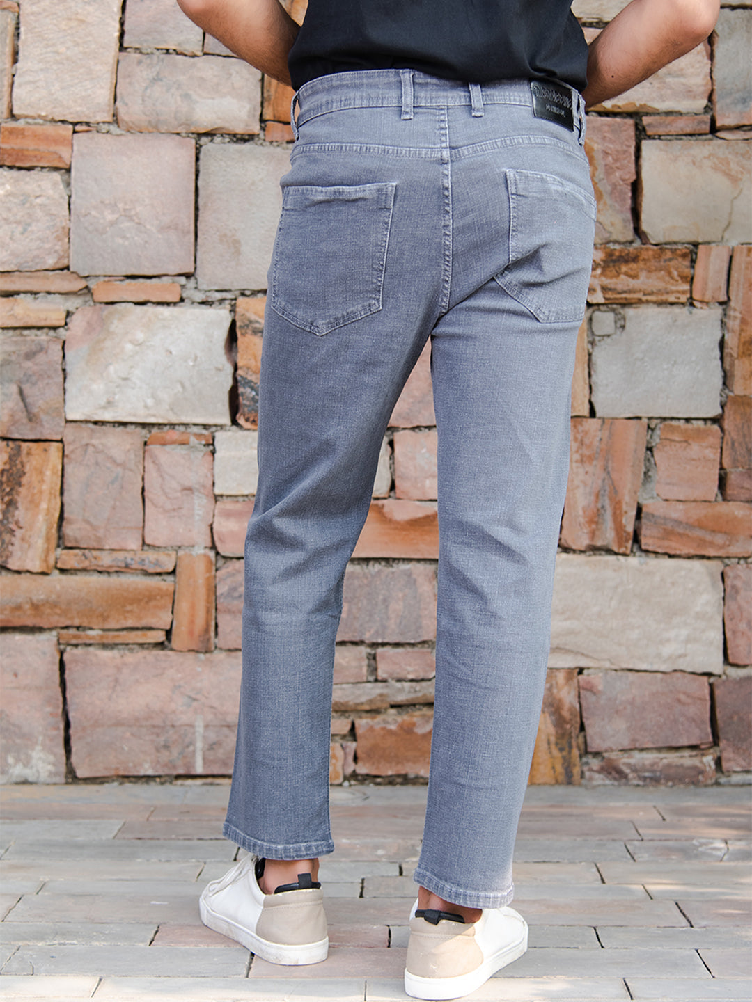 Grey Ankle Fit Denim Jeans