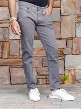 Stone Grey Ankle Fit Denim Jeans