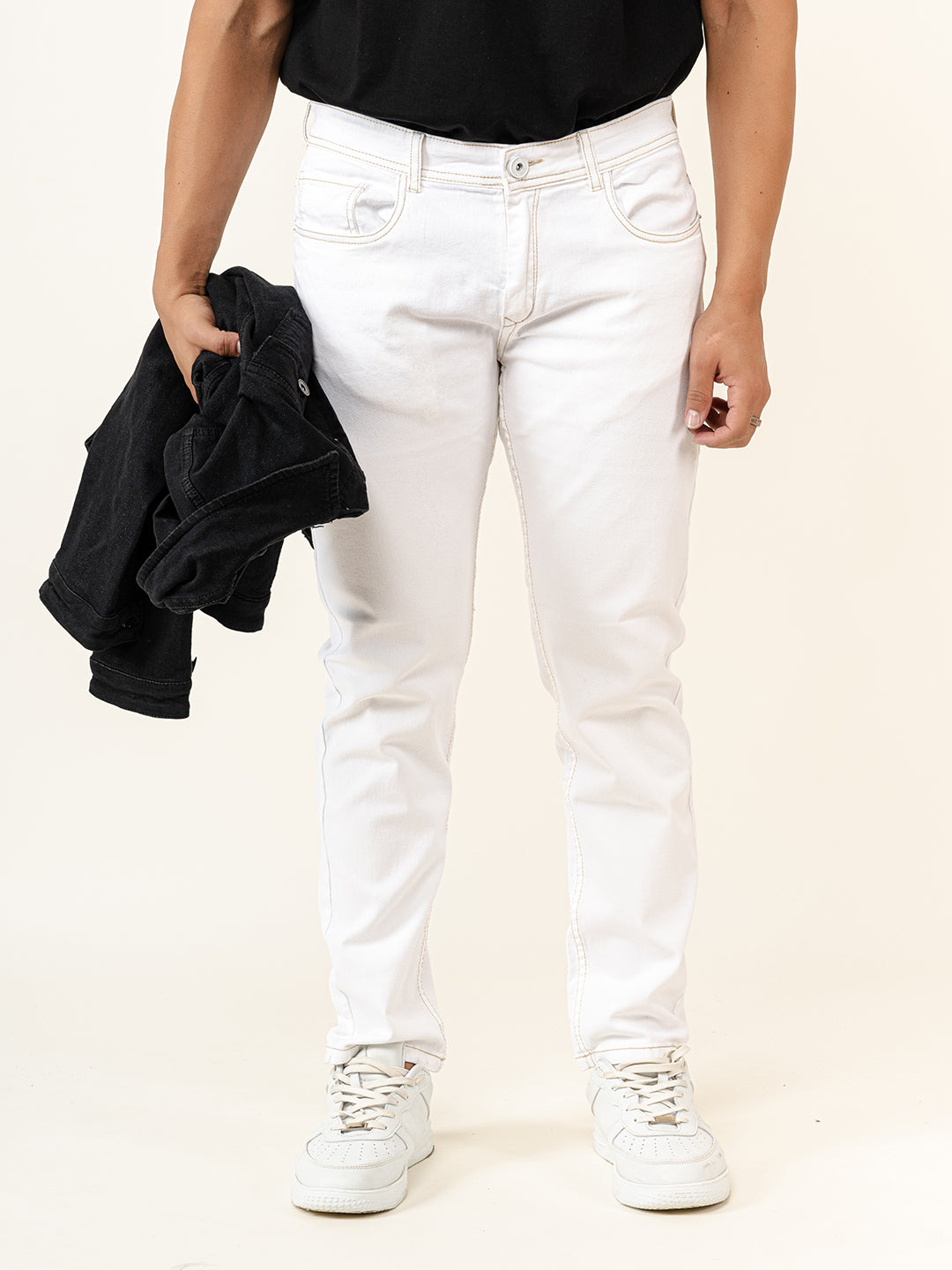 White Ankle Fit Denim Jeans