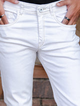 White Slim Fit Denim Jeans