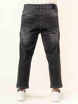 Smokey Grey Ripped Cropped Slim Fit Mens Jeans