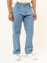 Light Blue Straight Fit Denim Jeans