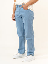 Light Blue Straight Fit Denim Jeans