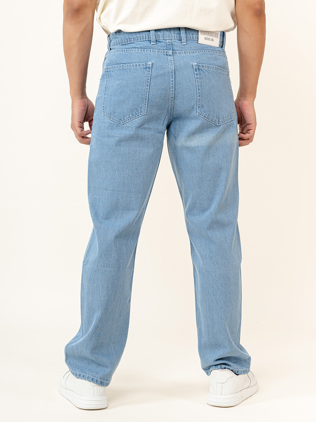 Light Blue Straight Fit Denim Jeans