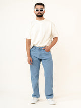 Light Blue Straight Fit Denim Jeans