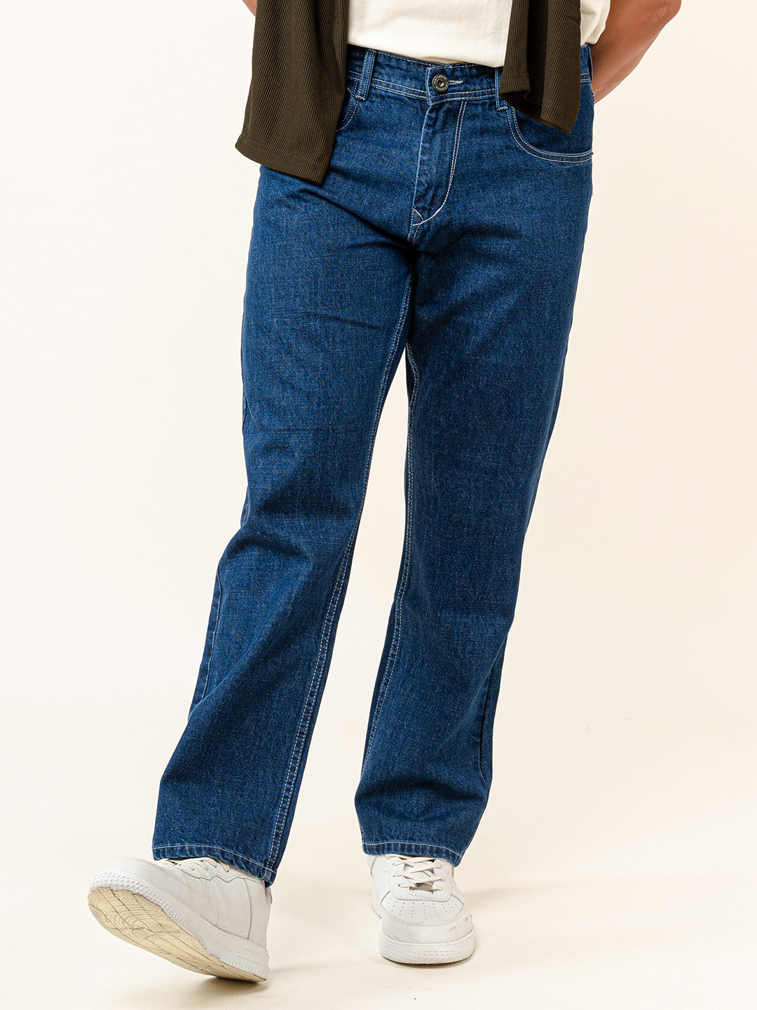 Blue Straight Fit Denim Jeans