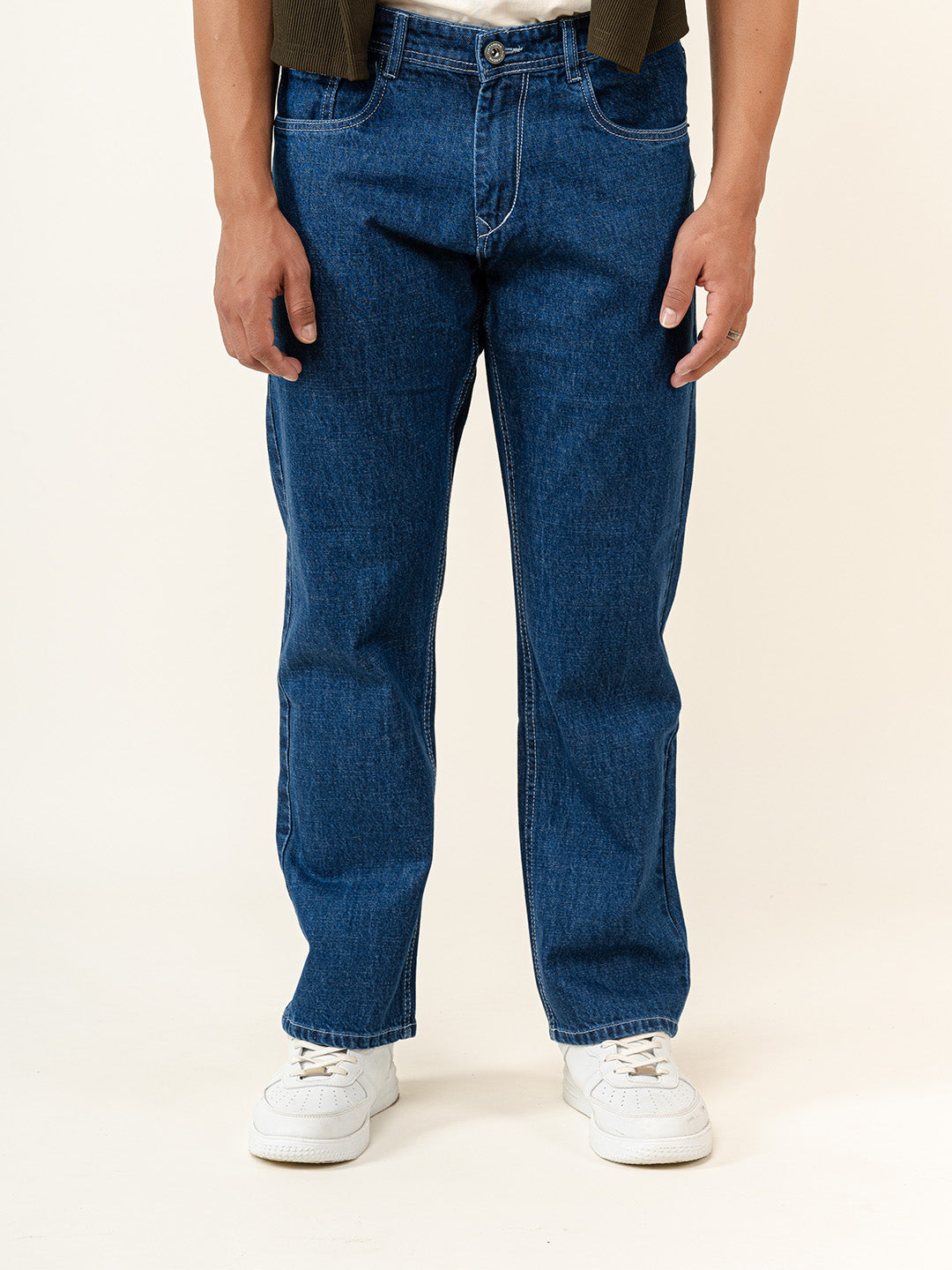 Blue Straight Fit Denim Jeans