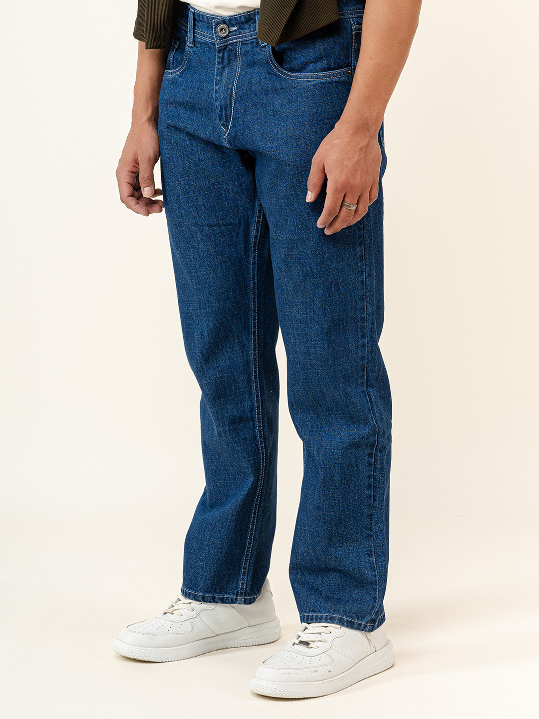 Blue Straight Fit Denim Jeans