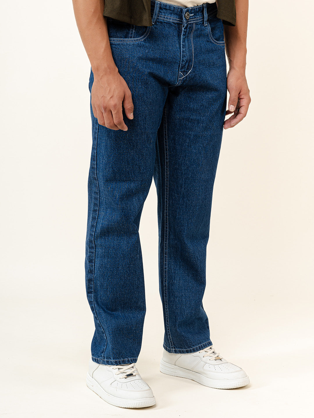 Blue Straight Fit Denim Jeans