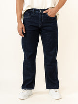 Navy Blue Straight Fit Denim Jeans