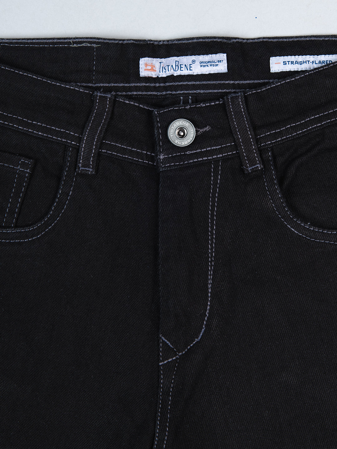 Black Straight Fit Denim Jeans