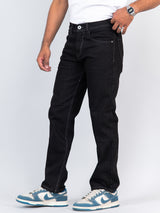 Black Straight Fit Denim Jeans