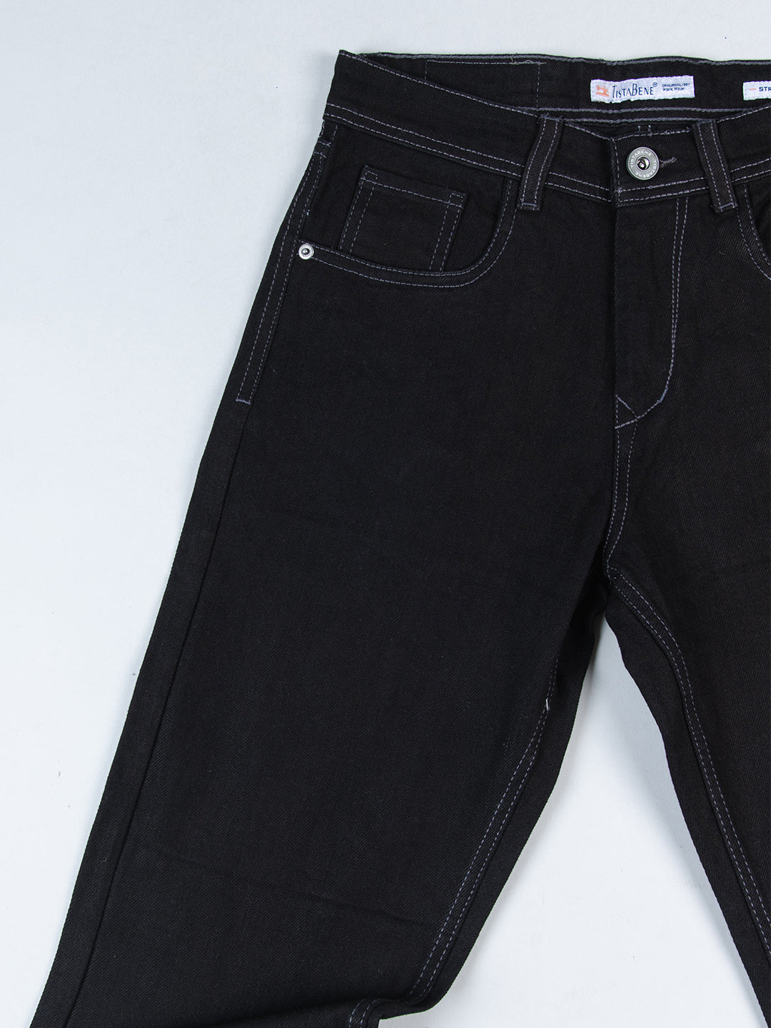 Black Straight Fit Denim Jeans