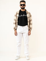 White Straight Fit Denim Jeans