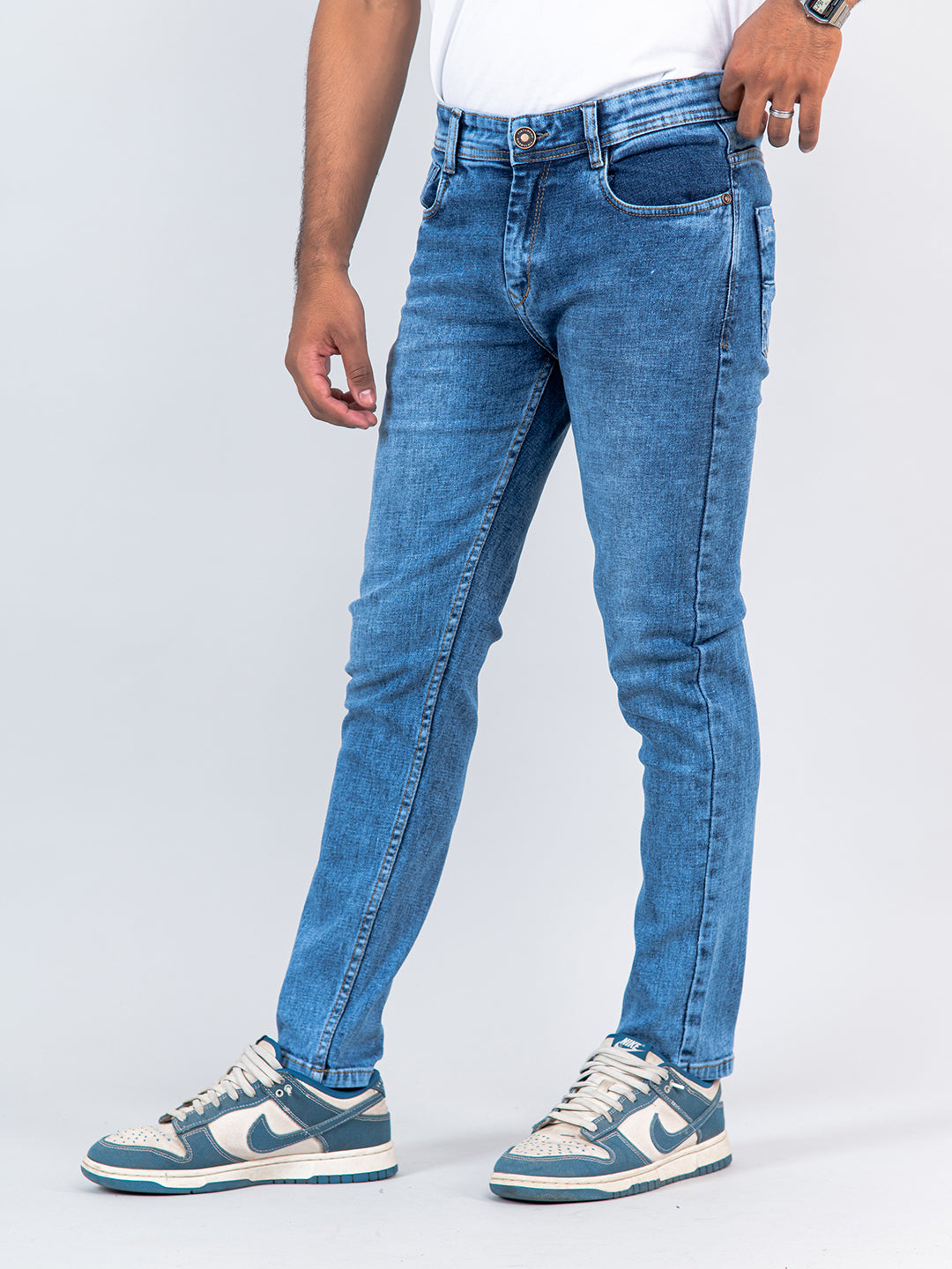 Light Blue Ankle Fit Denim Jeans