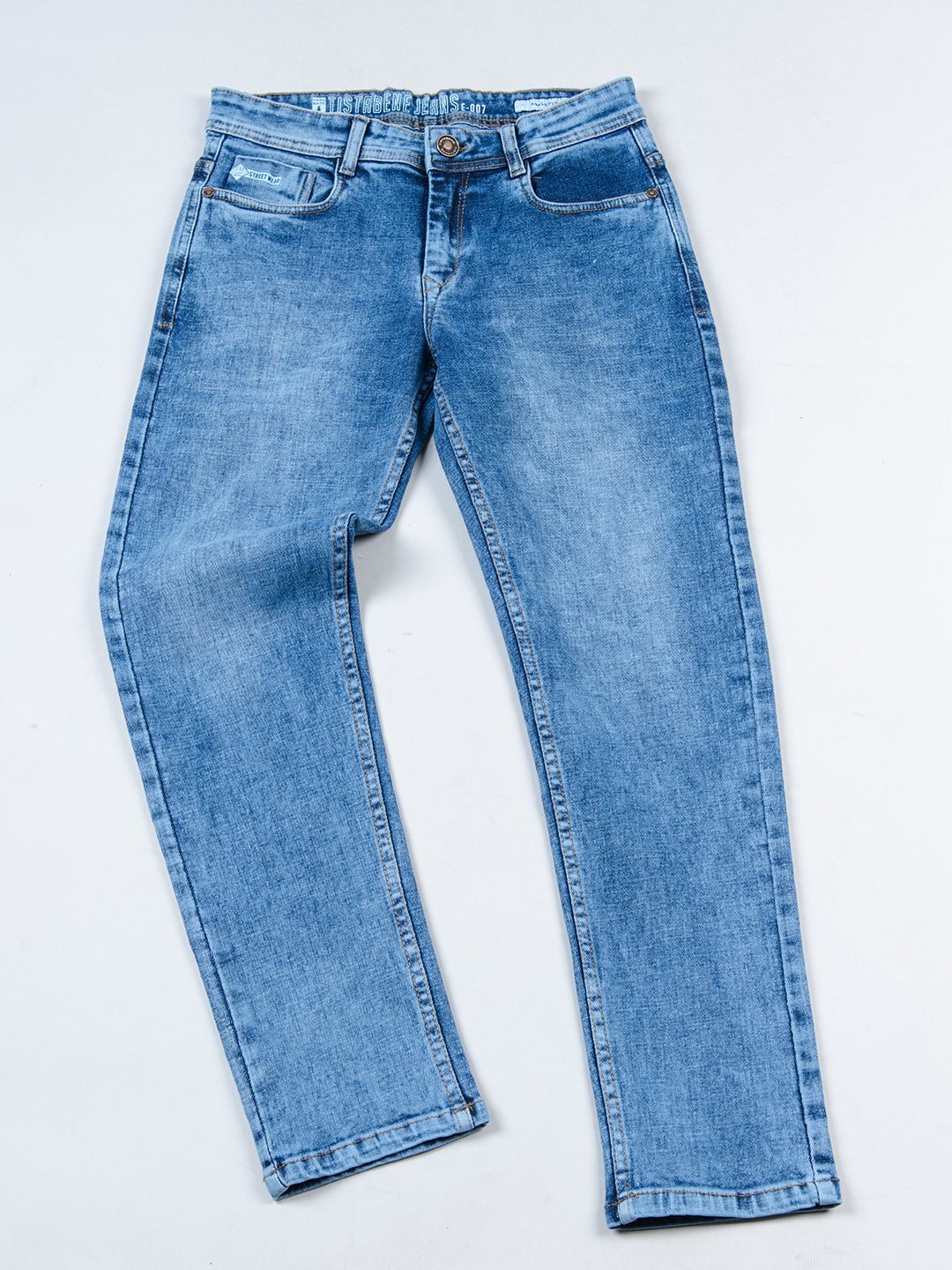 Light Blue Ankle Fit Denim Jeans