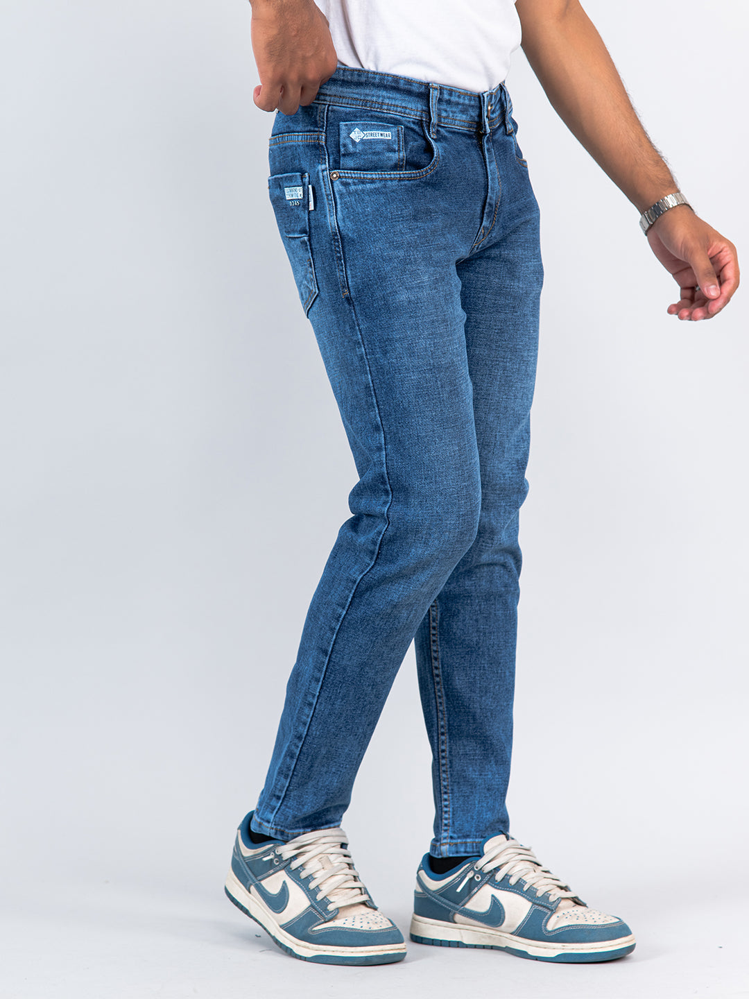 Blue Ankle Fit Denim Jeans