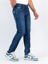 Dark Blue Ankle Fit Denim Jeans