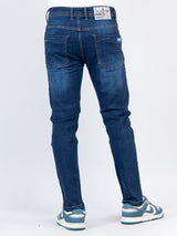 Dark Blue Ankle Fit Denim Jeans