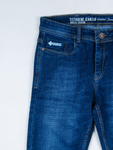 Dark Blue Ankle Fit Denim Jeans