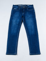 Dark Blue Ankle Fit Denim Jeans