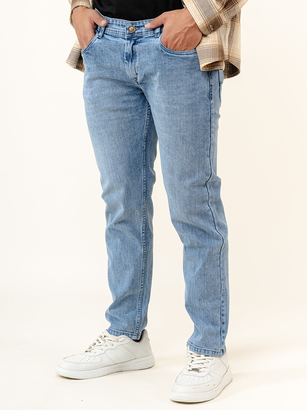 Light Blue Ankle Fit Denim Jeans