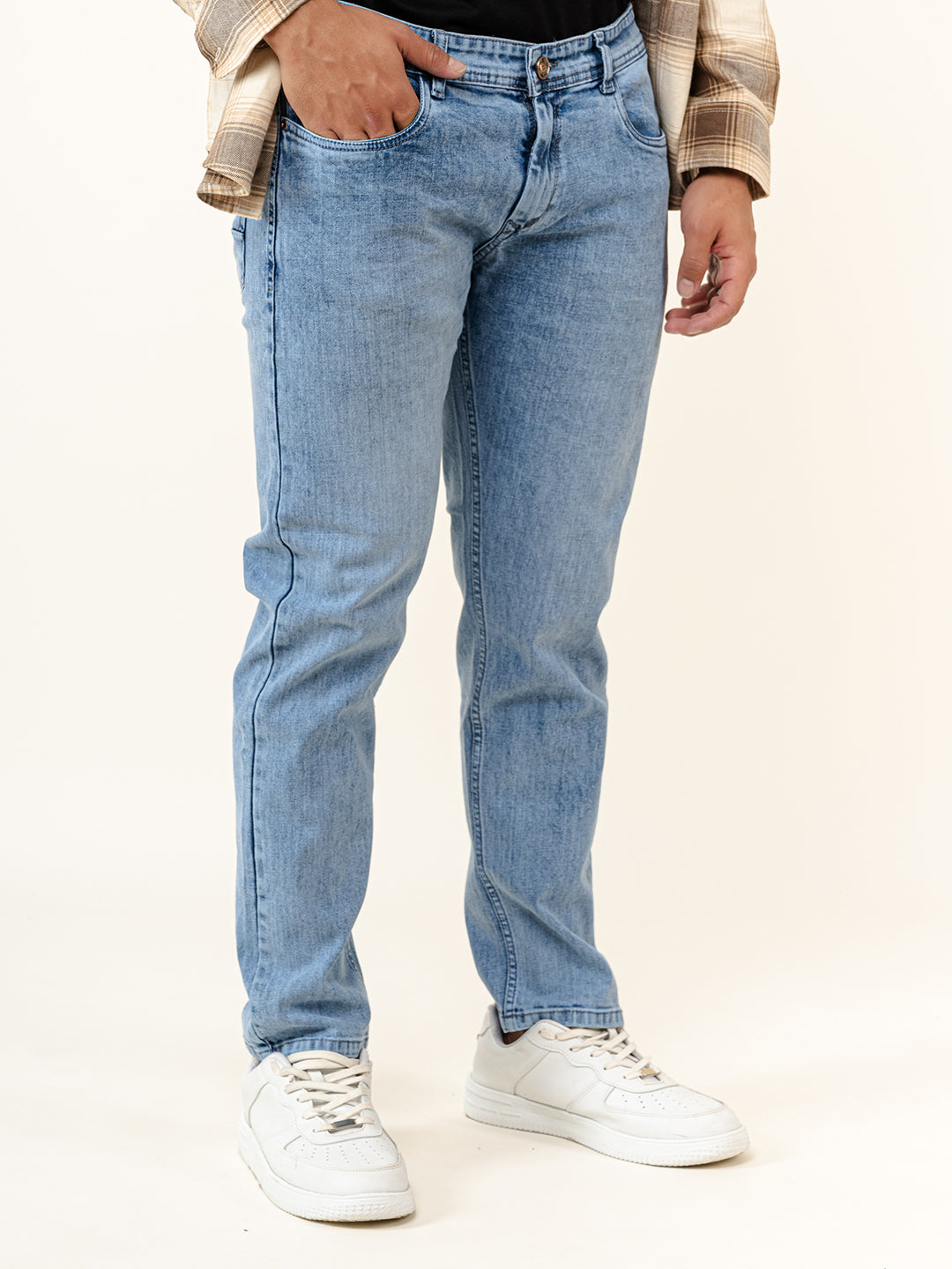 Light Blue Ankle Fit Denim Jeans