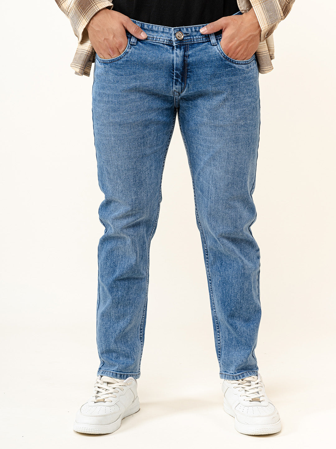 Blue Ankle Fit Denim Jeans