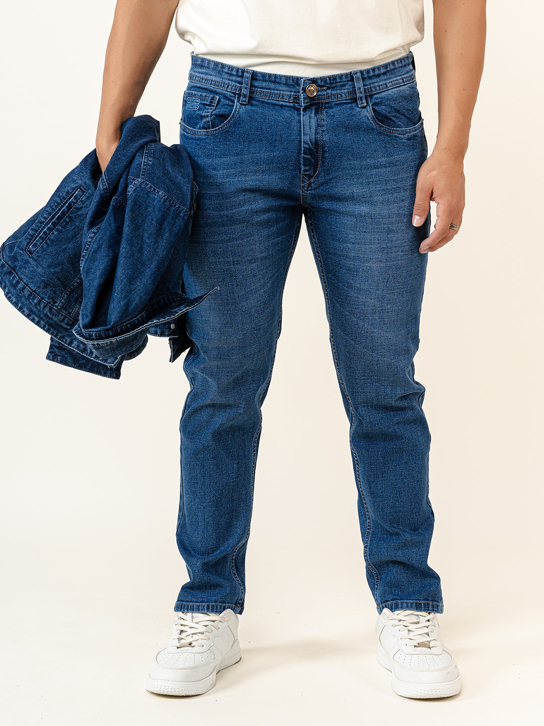 Blue Ankle Fit Denim Jeans