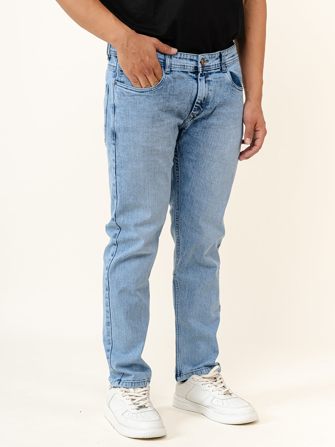 Light Blue Ankle Fit Denim Jeans