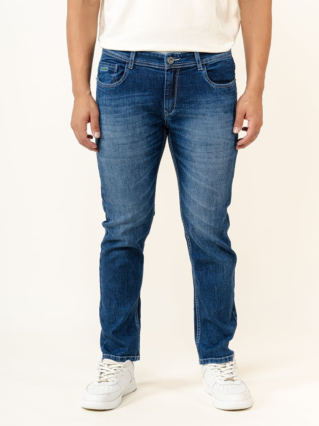 Blue Ankle Fit Denim Jeans