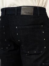 Dark Blue Straight Fit Denim Cargo