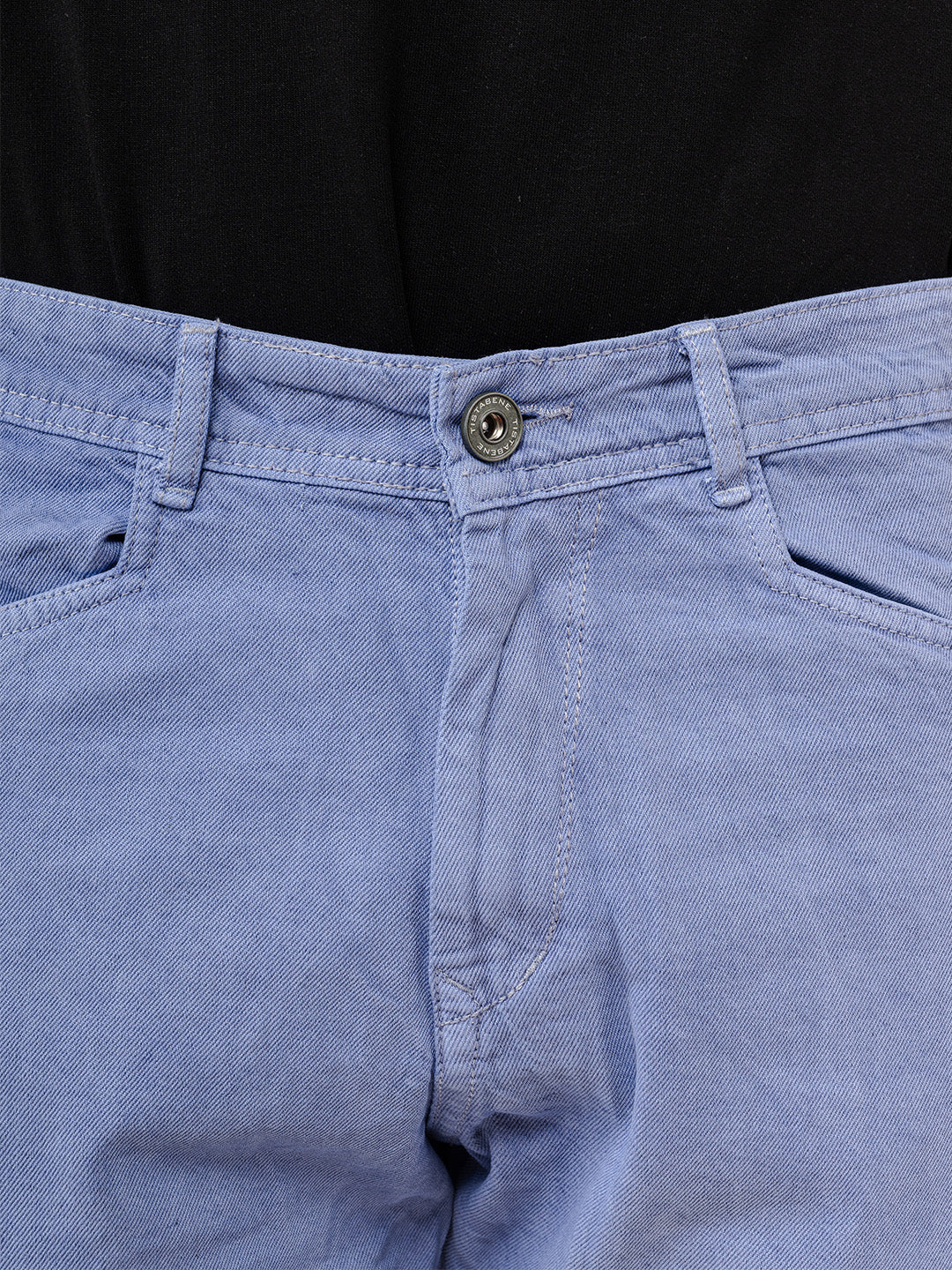 Light Blue Straight Fit Side Zipper Denim Cargo