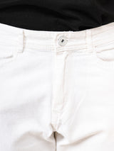 White Straight Fit Side Zipper  Denim Jeans