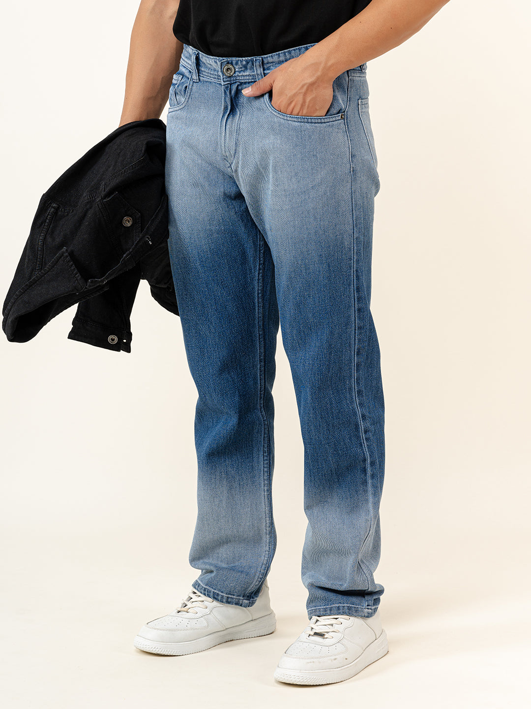 Dark Blue Straight Fit Denim Jeans