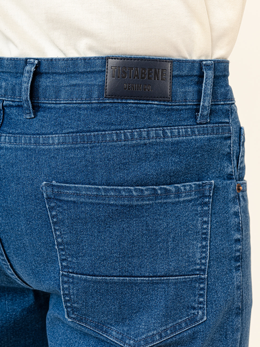 Blue Straight Fit Men's Denim Jeans