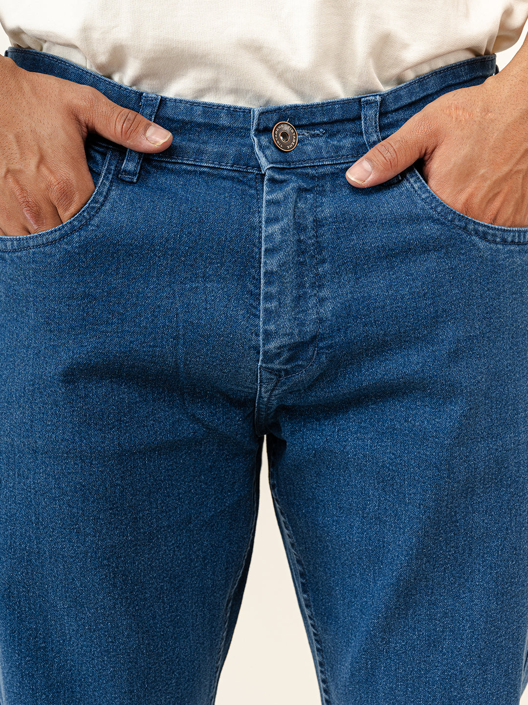 Blue Straight Fit Men's Denim Jeans