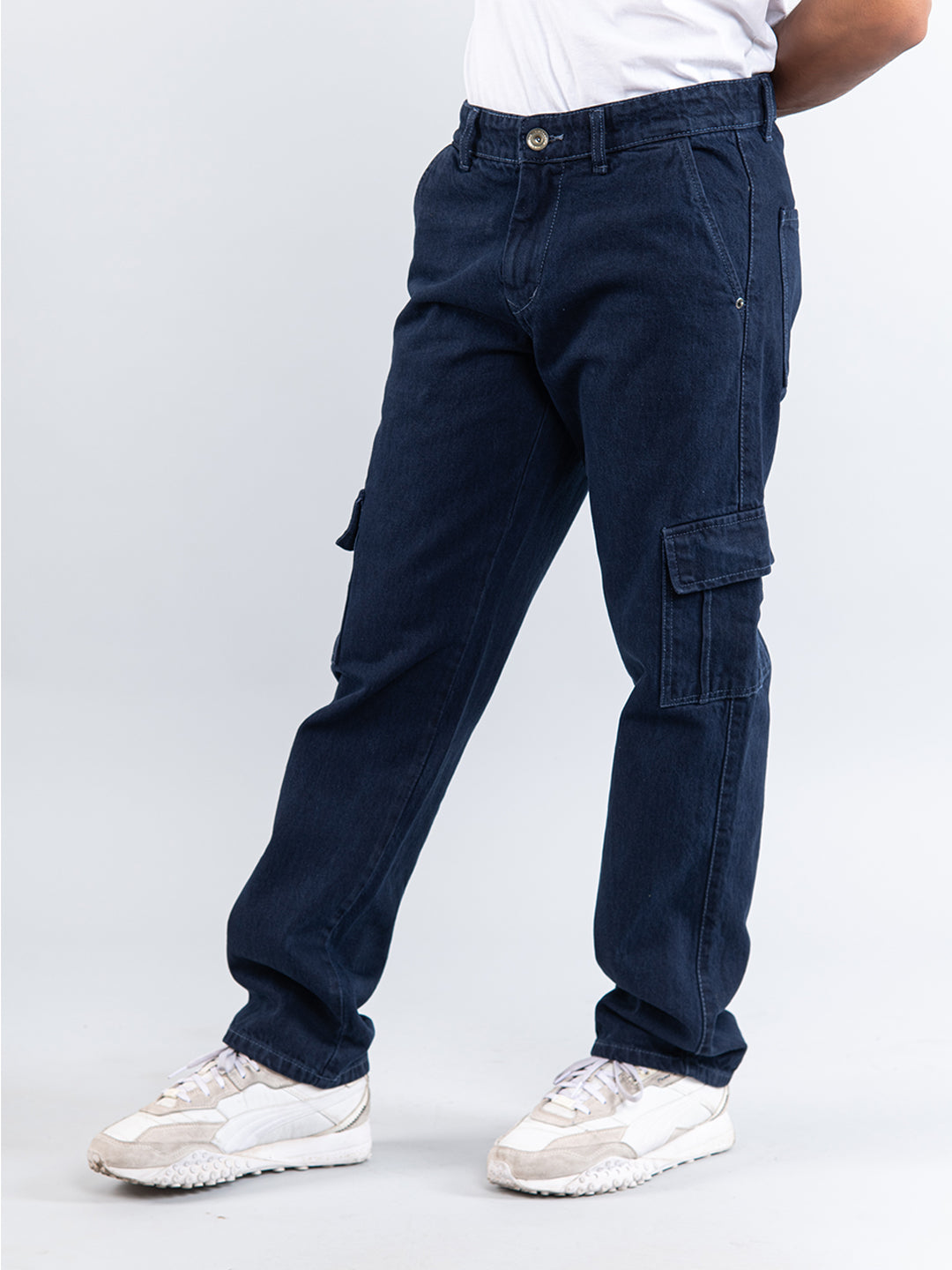 Navy blue denim jeans