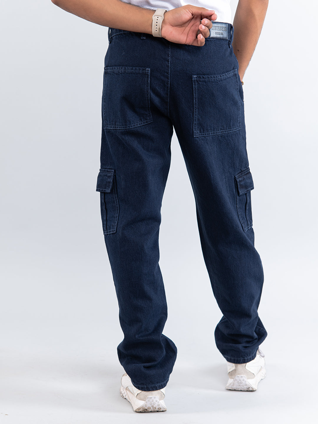 Navy blue denim jeans