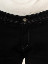 Jet Black Straight Fit Cargo Denim Jeans