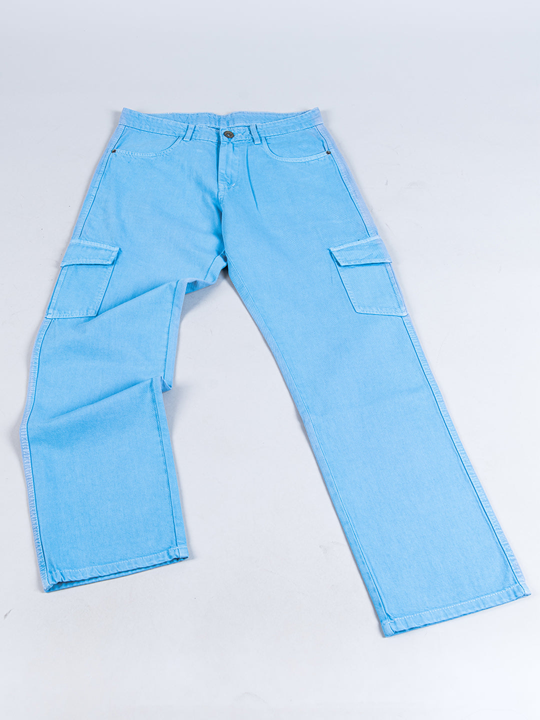 Allure Blue Straight Fit Men's Cargo Denim Jeans