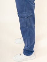 Allure Blue Straight Fit Men's Cargo Denim Jeans