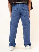 Allure Blue Straight Fit Men's Cargo Denim Jeans