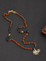 Lord Shiva Gold Plated Rudraksha Mens Necklace