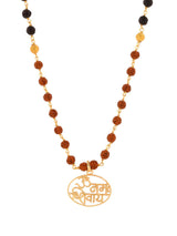 Shivaay Oval Gold Plated Rudraksha Mens Necklace