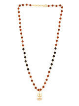 Symbols Ethnic Black Beaded Mens rudraksha Necklace