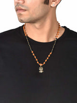 Symbols Ethnic Black Beaded Mens rudraksha Necklace