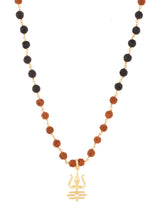 Symbols Ethnic Black Beaded Mens rudraksha Necklace