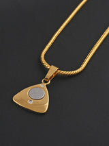 Triangular Geometric Gold Plated Pendant